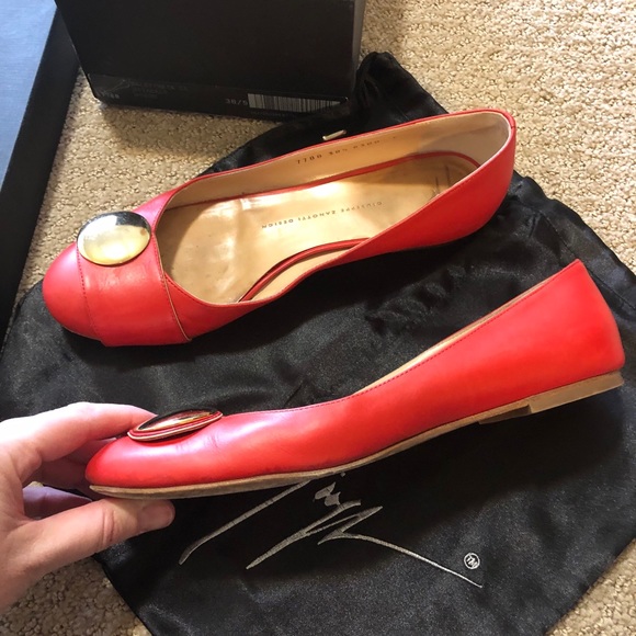 Giuseppe Zanotti red ballet flats - Picture 4 of 11